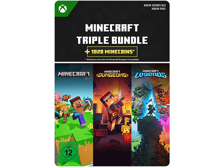 Minecraft Triple Bundle (Digitaler Code) - [Xbox Series X S & Xbox One] von MICROSOFT