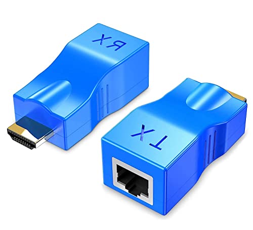 HDMI Extender,HDMI zu RJ45 Network Extender Empfänger und -Sender Repeater über Cat 5e / 6 1080p bis 30 m Übertragungsreichweite für HDTV HDPC 4K 2K-1 Port von MICROWARE