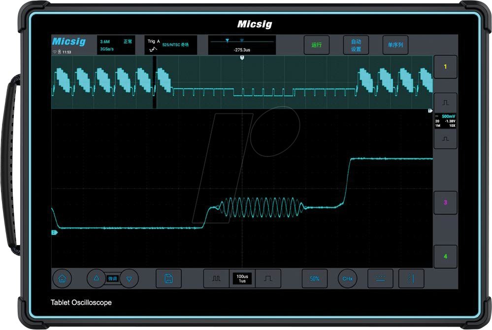 MICSIG ETO5004 - Handheld-Oszilloskop ETO5004, 500 MHz, 4 Kanäle von MICSIG