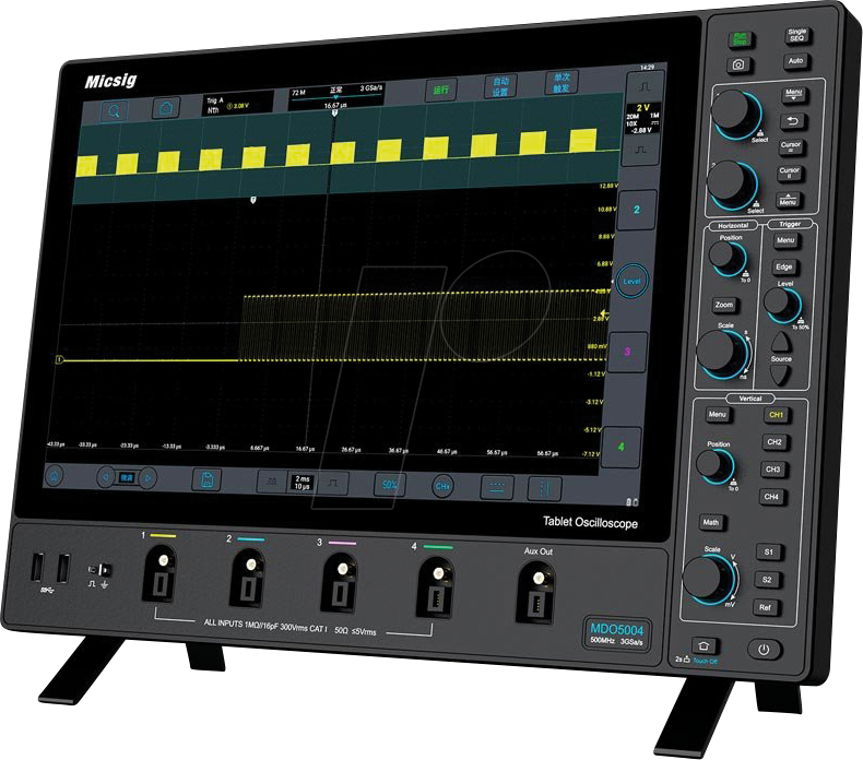 MICSIG MDO5004 - Digital-Speicher-Oszilloskop MDO5004, 500 MHz, 4 Kanäle, 8-Bit von MICSIG