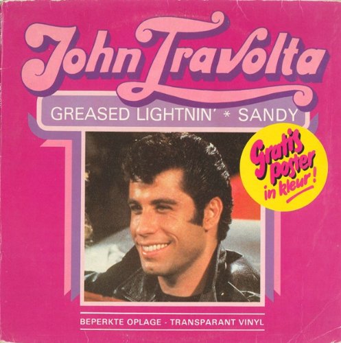 JOHN TRAVOLTA. GREASED LIGHTIN' / SANDY. RARE 1978 13 TRACK IMPORT BLUE VINYL LP (NOT CD) von MIDSONG
