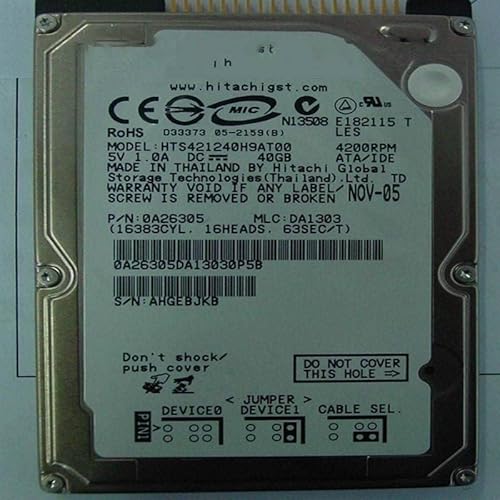 MIDTY Fast HDD für 40 GB 2,5 Zoll IDE 2 MB 5400 U/min für interne HDD für Notebook HDD für HTS421240H9AT00 MIDTY Fast HDD für 40 GB 2,5 Zoll IDE 2 MB 5400 U/min für interne HDD für Notebook HDD für HTS421240H9AT00 von MIDTY
