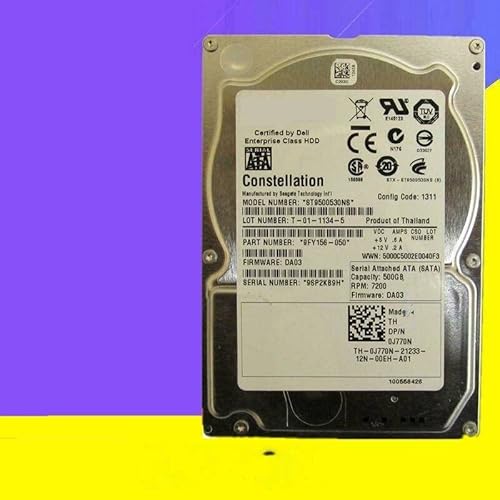 MIDTY Fast HDD für 500 GB 2,5 Zoll SATA 32 MB 7200 U/min für interne HDD für Server HDD für 0J770N J770N ST9500530NS von MIDTY