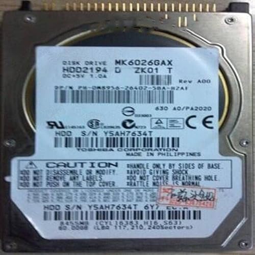 MIDTY Fast HDD für 60 GB 2,5 Zoll IDE 16 MB 5400 U/min für interne Festplatte für Notebook HDD für MK6026GAX MIDTY Fast HDD für 60 GB 2,5 Zoll IDE 16 MB 5400 U/min für interne Festplatte für Notebook HDD für MK6026GAX von MIDTY