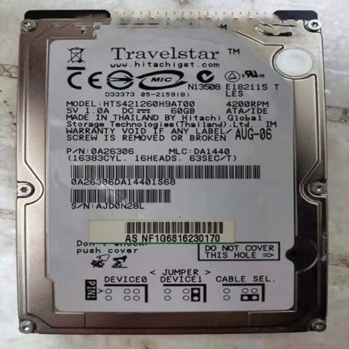 MIDTY Fast HDD für 60 GB 2,5 Zoll IDE 4 MB 4200 U/min für interne HDD für Notebook HDD für HTS421260H9AT00 von MIDTY