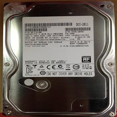 MIDTY HDD für 1 TB 3,5 Zoll SATA 6 GB/S 32 MB 7200 U/min für interne HDD für ÜberwachungsHDD für HDS721010DLE630 von MIDTY