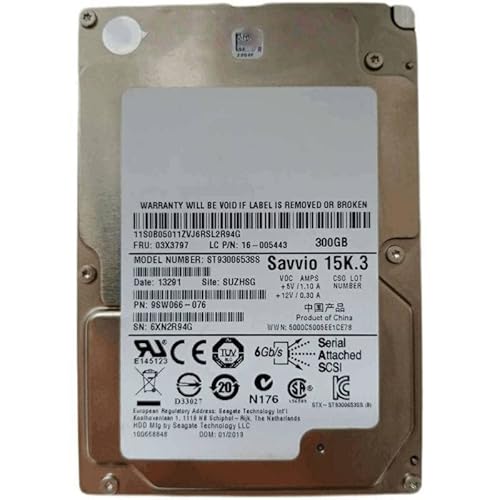 MIDTY HDD für 300 GB 2,5 Zoll SAS 6 Gb/s 32 MB 15000 U/min für interne HDD für Server HDD für 03X3797 16005443 ST9300653SS von MIDTY