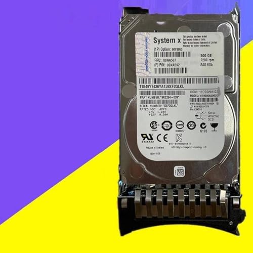 MIDTY HDD für M3 M4 500 GB 2,5 Zoll SAS 32 MB 7200 U/min für interne HDD für Server HDD für 00NA587 00NA592 90Y8953 von MIDTY