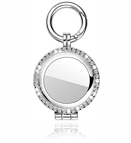 MIDUODO Schutzhülle kompatibel für Apple AirTag (2021), AirTag Diamond Strass Bling Schlüsselanhänger Abdeckung, Metall Schutzhülle für AirTag Zubehör (Silber) von MIDUODO