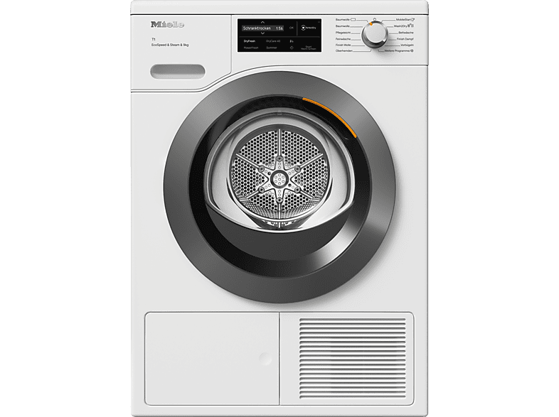 MIELE TCL780WP EcoSpeed&Steam&9kg Wärmepumpentrockner T1 Chrome Edition (9 kg, A+++, Lotosweiß) von MIELE