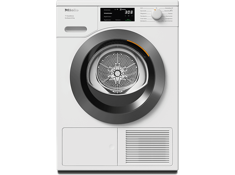 MIELE TEC645WP EcoSpeed&8kg Wärmepumpentrockner T1 Chrome Edition (8 kg, A+++, Lotosweiß) von MIELE