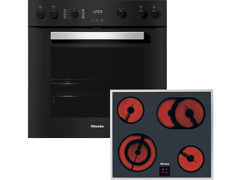 MIELE TwinSet Comfort H 2455 EP ACTIVE + KM 6003 LPT, Einbauherdset (Elektrokochfeld, A+, 76 l) von MIELE