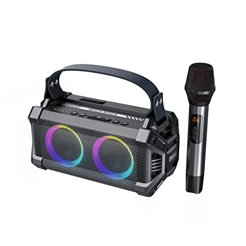MIFA WildRock Lautsprecher Tragbarer Karaoke-Party Outdoor Lautsprecher mit kabellosem Mikrofon, Bluetooth 5.0, 60 W kraftvoller Sound, 13 Stunden Spielzeit von MIFA