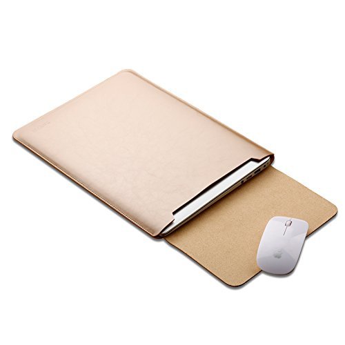 Schutzhülle für MacBook Pro Air mit Mauspad und Sleeve aus Leder Gold 11.6 inch von MIFXIN
