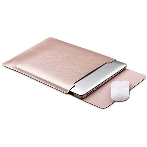 Schutzhülle für MacBook Pro Air mit Mauspad und Sleeve aus Leder Rose Gold 33,8 cm (13,3 Zoll) von MIFXIN