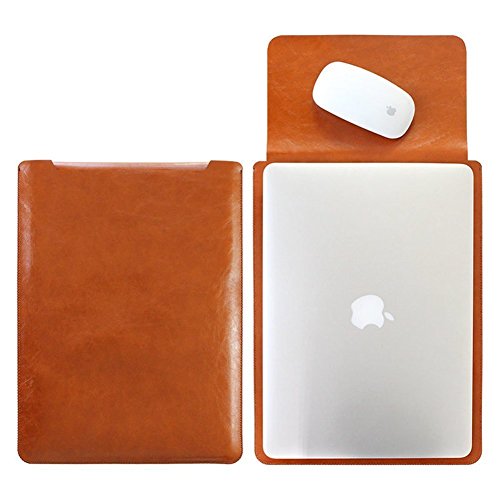 Schutzhülle für MacBook Pro Air mit Mauspad und Sleeve aus Leder braun 39,12 cm von MIFXIN