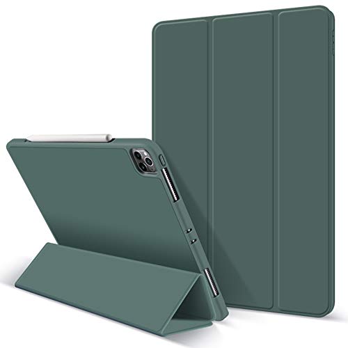 MIGOTODA Hartschale aus PU-Leder mit Stifthalterung für iPad Pro 13 Zoll (M4) 2024 – Modell US-H6-P1-N009 (Dunkelgrün) von MIGOTODA