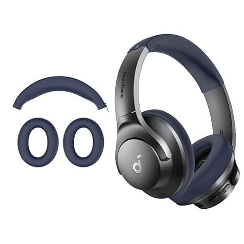 MIGOTODA Silikonhüllen-Set für Soundcore Q20i Hybrid Active Noise Cancelling Kopfhörer - Modell US-SNDCRQ20I-N1 (Dunkelblau) von MIGOTODA