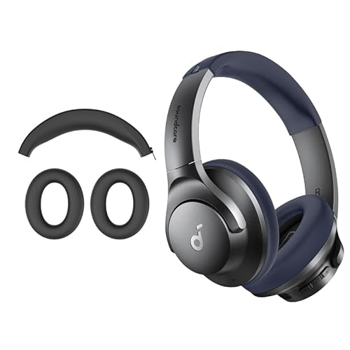 MIGOTODA Silikonhüllen-Set für Soundcore Q20i Hybrid Active Noise Cancelling Kopfhörer - Modell US-SNDCRQ20I-N1 (Schwarz) von MIGOTODA