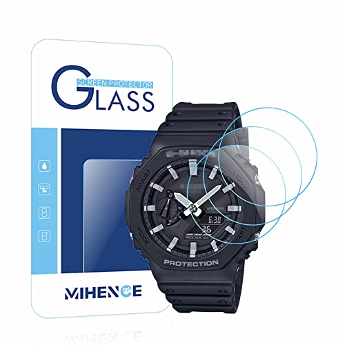 MIHENCE (3 Stück) Kompatibel für Casio GA-2100 Schutzfolie, 9H Anti-Kratzer Premium Echtes gehärtetes Glas Displayschutzfolie für G-SHOCK GA-2100 / GA-B2100 / GA-2000 Smartwatch von MIHENCE