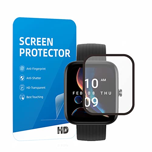 MIHENCE [3 Stück] Kompatibel mit Amazfit Bip 3 Displayschutzfolie, 3D Full Cover HD TPU Schutzfolie für Bip 3 / Bip 3 Pro Smartwatch von MIHENCE