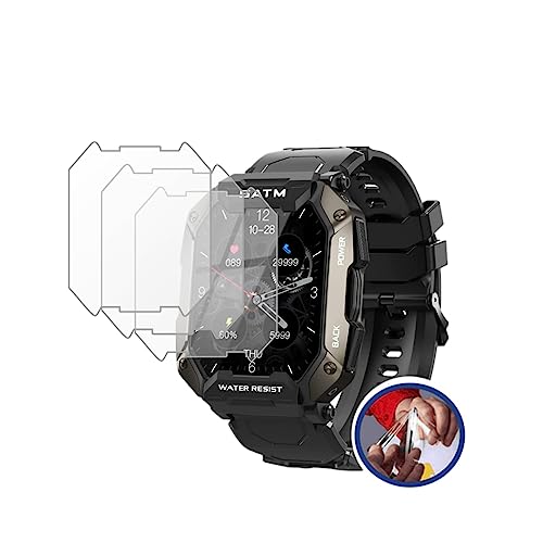 MIHENCE [3 Stück] Schutzfolie Kompatibel mit PYRODUM GT600 Folie, PET HD Displayschutzfolie Kompatibel mit PYRODUM GT600 / C20 Smartwatch/Slothcloud Smart Watches/Kospet Tank M1 Pro Watch von MIHENCE