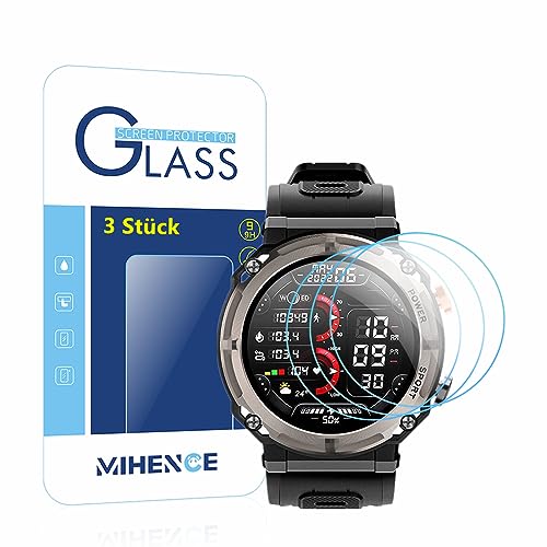 MIHENCE Kompatibel für Voigoo Smartwatch 1.39'' Schutzfolie, 9H Anti-Kratzer gehärtetes Glas folie für Voigoo C21 Pro Smartwatch (3 Stück) von MIHENCE