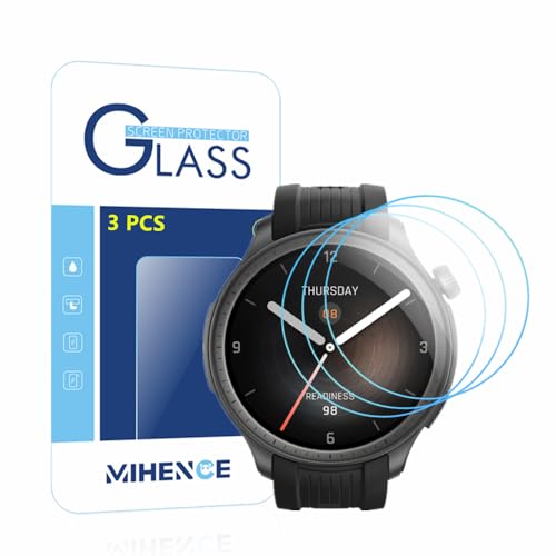MIHENCE Schutzfolie Kompatibel für Amazfit Balance Smartwatch, 9H Anti-Kratzer gehärtetes Glas folie für Balance Smartwatch (3 Stück) von MIHENCE