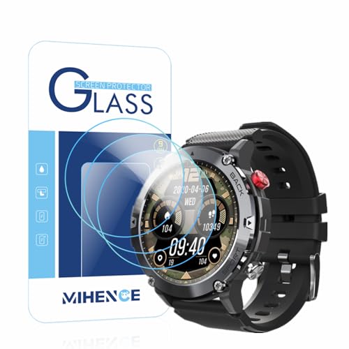 MIHENCE Schutzfolie Kompatibel für C21 Smartwatch 1.32'' Inch, 9H Anti-Kratzer gehärtetes Glas folie für AKUMAKA C21 /PYRODUM C21 / SP210 / LIGE SP-BW1830D / Linsonk C21 Smartwatch (3 Stück) von MIHENCE