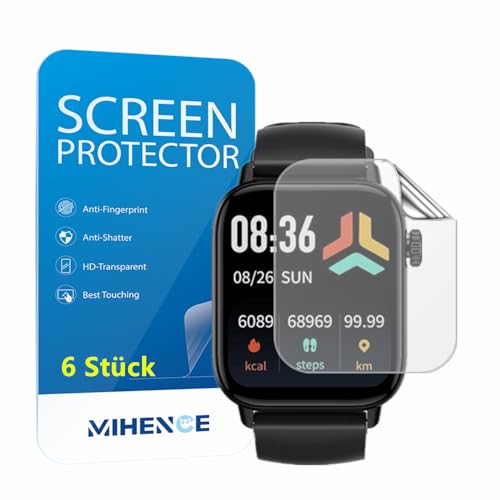 MIHENCE Schutzfolie Kompatibel für LLKBOHA H5 1,85'' Smartwatch, TPU HD Displayschutzfolie für H5 Smartwatches [ 6 Stück ] von MIHENCE