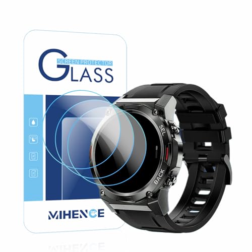 MIHENCE Schutzfolie Kompatibel für OUKITLE BT50 Smartwatch, 9H Anti-Kratzer gehärtetes Glas Folie (3 Stück) von MIHENCE