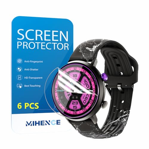 MIHENCE Schutzfolie Kompatibel für OUKITLE BT60 Smartwatch, TPU HD Displayschutzfolie [ 6 Stück ] von MIHENCE