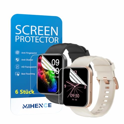 MIHENCE Schutzfolie Kompatibel für RUIMEN D1 1.85 Zoll Smartwatch, TPU HD Displayschutzfolie [ 6 Stück ] von MIHENCE