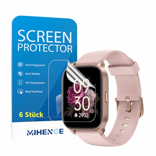 MIHENCE Schutzfolie Kompatibel für TOOBUR Smartwatch IDW17, TPU HD Displayschutzfolie [ 6 Stück ] von MIHENCE