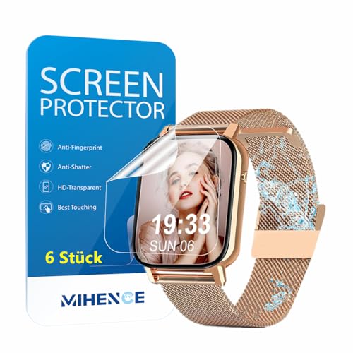 MIHENCE Schutzfolie Kompatibel für Tisoutec G89 Pro Smartwatch 1.85'', TPU HD Displayschutzfolie [ 6 Stück ] von MIHENCE