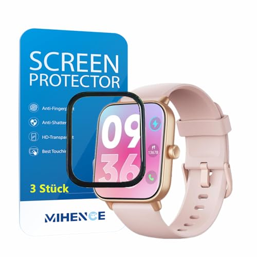 MIHENCE Schutzfolie für IDW13 / 19 1.8'' Smartwatch, 3D Full Cover TPU HD PAMA Schutzfolie Kompatibel für TOOBUR/Konitee/Loddery/KALINCO/Gydom IDW19 Smartwatch [3 Stück] von MIHENCE