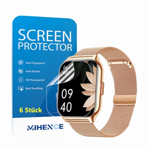 MIHENCE Schutzfolie für P95 2.0 Zoll Smartwatch, TPU HD Displayschutzfolie Kompatibel für ZOSKVEE P95 / Popglory P95 2.0'' Smartwatch [ 6 Stück ] von MIHENCE