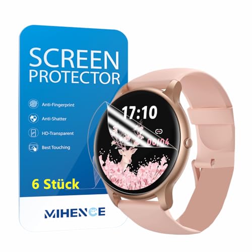 MIHENCE Schutzfolie für SR1 Smartwatch 1.32", TPU HD Displayschutzfolie Kompatibel für Parsonver SPROD1 Smartwatch [ 6 Stück ] von MIHENCE