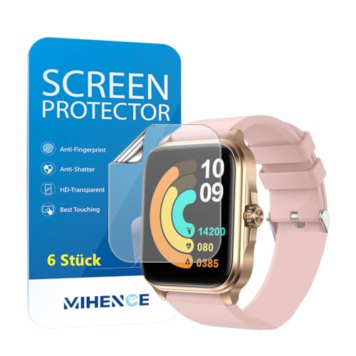 MIHENCE Schutzfolie für T90 1.91 Zoll Smartwatch, TPU HD Displayschutzfolie Kompatibel für SOUYIE T90 Smartwatch [ 6 Stück ] von MIHENCE