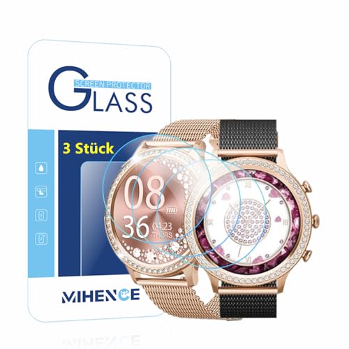 MIHENCE Schutzfolie für i70 1.32'' Smartwatch Damen, 9H Anti-Kratzer gehärtetes Glas folie Kompatibel für XINGHESF i70 / ZKCREATION i70 / AIMIUVEI i70 / Fitonme i70 1.32'' Zoll Smartwatch (3 Stück) von MIHENCE