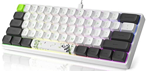 MIHIYIRY Mechanische Gaming-Tastatur, 60 % kompakte mechanische Tastatur, 61 Tasten Wired USB-C RGB mechanische Gaming-Tastatur, Backlit roter Schalter Tastatur für PC Windows/Mac OS (Panda-Thema) von MIHIYIRY