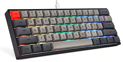 MIHIYIRY SK61 Mechanische Gaming Tastatur, 60% Mechanische Tastatur mit RGB Hintergrundbeleuchtung mechanische NKRO-Tastatur mit Typ-C-Kabel Optischer Schalter für Win/Mac von MIHIYIRY