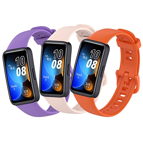 MIJOBS 3PCS Armbänder Kompatibel mit Huawei Band 8 & Huawei Band 9 Ersatzband für Huawei Band 8/9 Armband Huawei Band 8/9 NFC Sport Armband Silikon Uhrenarmband Schnellverschluss Band von MIJOBS