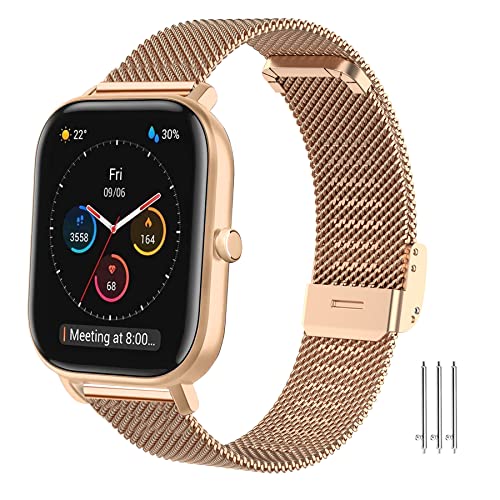 MIJOBS Armbänder Kompatibel mit Amazfit GTS 4/GTS 4 Mini/Amazfit GTS 3/GTS 2/GTS 2mini/GTS 2e/GTS 2/GTS Metallband, Metallarmband aus Edelstahl Ersatzarmband für 20mm Armband von MIJOBS