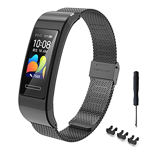 MIJOBS Armband Ersatz für Huawei Band 4 Pro/Band 3 Pro/Band 3 Edelstahl Armbänder Ersatz Armbänder Kompatibel mit HUAWEI Band 3 / Band 3PRO / Band 4PRO Metallband von MIJOBS