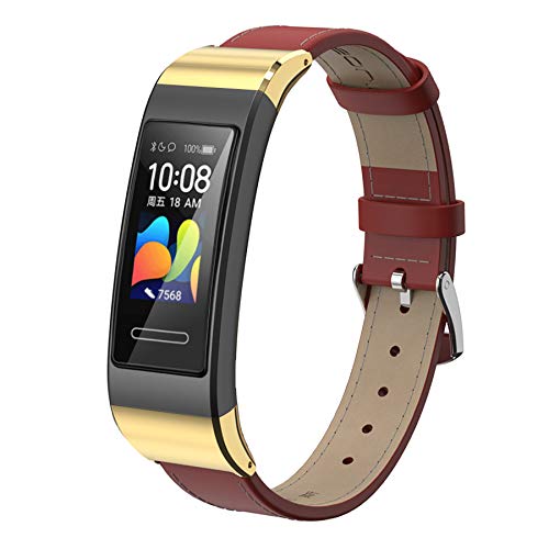 MIJOBS Armband Kompatibel mit Huawei Band 4pro / Band 3pro / Band 3 Lederarmband Austauschbares Armband Ersatz-Uhrenarmbänder für Armbänder Geeignet für Huawei Band 3 / Band 3Pro / 4Pro von MIJOBS