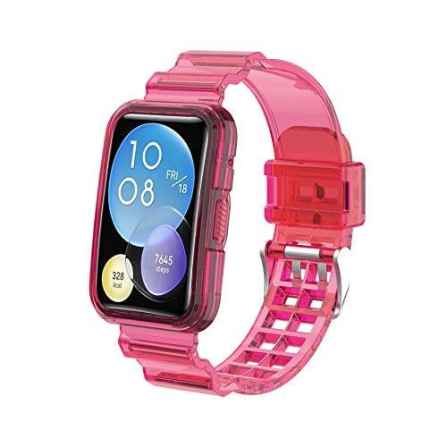 MIJOBS Armband Kompatibel mit Huawei Watch Fit 2 Ersatzarmband für Huawei Watch Fit 2 Classic & Fit 2 Elegant & Fit 2 Active, Ersatzarmband aus Silikon, Transparentes Armband, Sport, Wasserdicht von MIJOBS