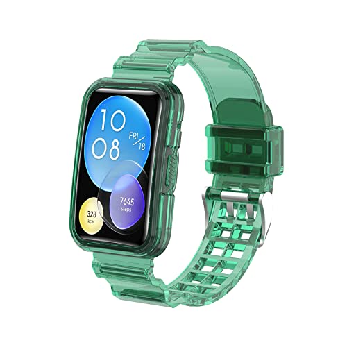 MIJOBS Armband Kompatibel mit Huawei Watch Fit 2 Ersatzarmband für Huawei Watch Fit 2 Classic & Fit 2 Elegant & Fit 2 Active, Ersatzarmband aus Silikon, Transparentes Armband, Sport, Wasserdicht von MIJOBS