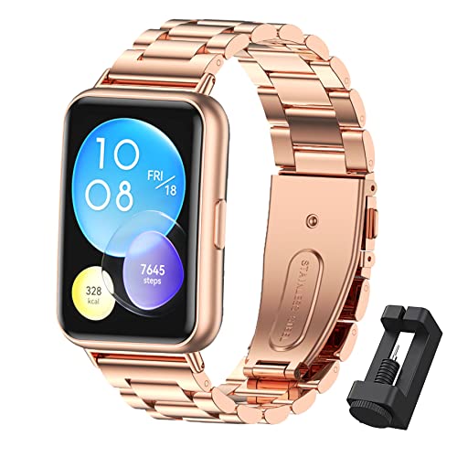 MIJOBS Ersatzband Kompatibel für Huawei Watch Fit 2 & Watch Fit 2 Elegant & Watch Fit 2 Active & Watch Fit 2 Classic, Edelstahlarmband, Metall Armbänder für Huawei Watch Fit 2 Uhrenzubehör von MIJOBS