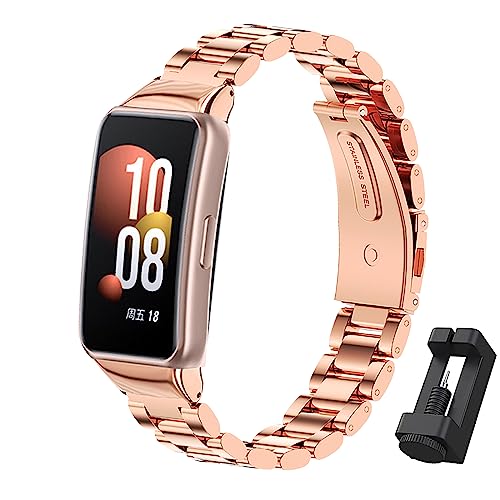 MIJOBS Metallarmband Kompatibel mit Honor Band 7 Armbänder Edelstahl Metallbänder für Honor Band 6/7, Huawei Band 6/6Pro Smartwatch Zubehör von MIJOBS